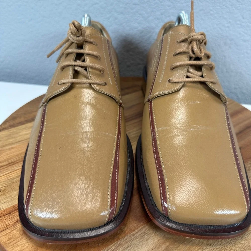 Zappo & Co. Leather Oxford Dress Shoes Square Toe Lace Up 8.5 Eclecticgrandpa‎